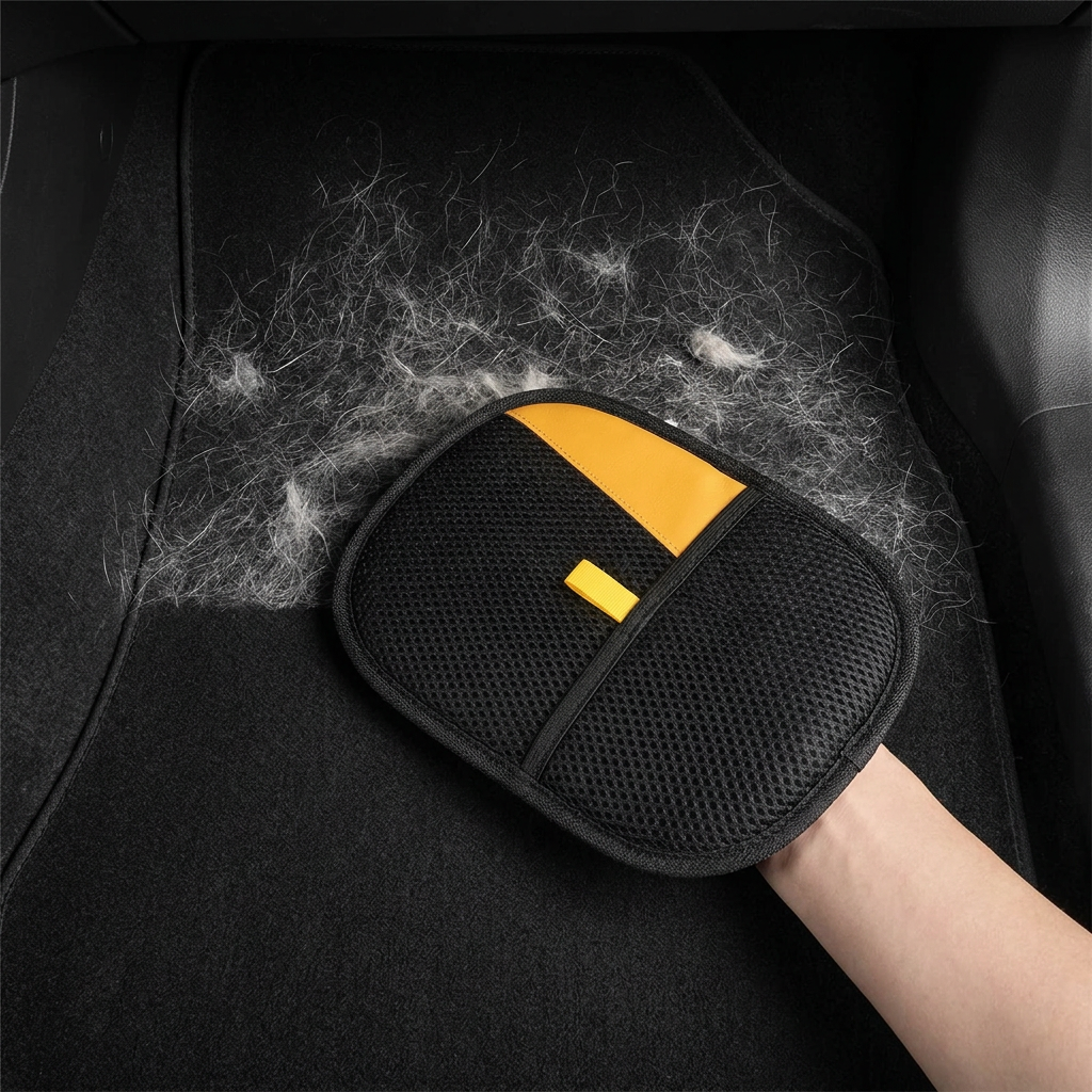 Cleaning a car floor mat